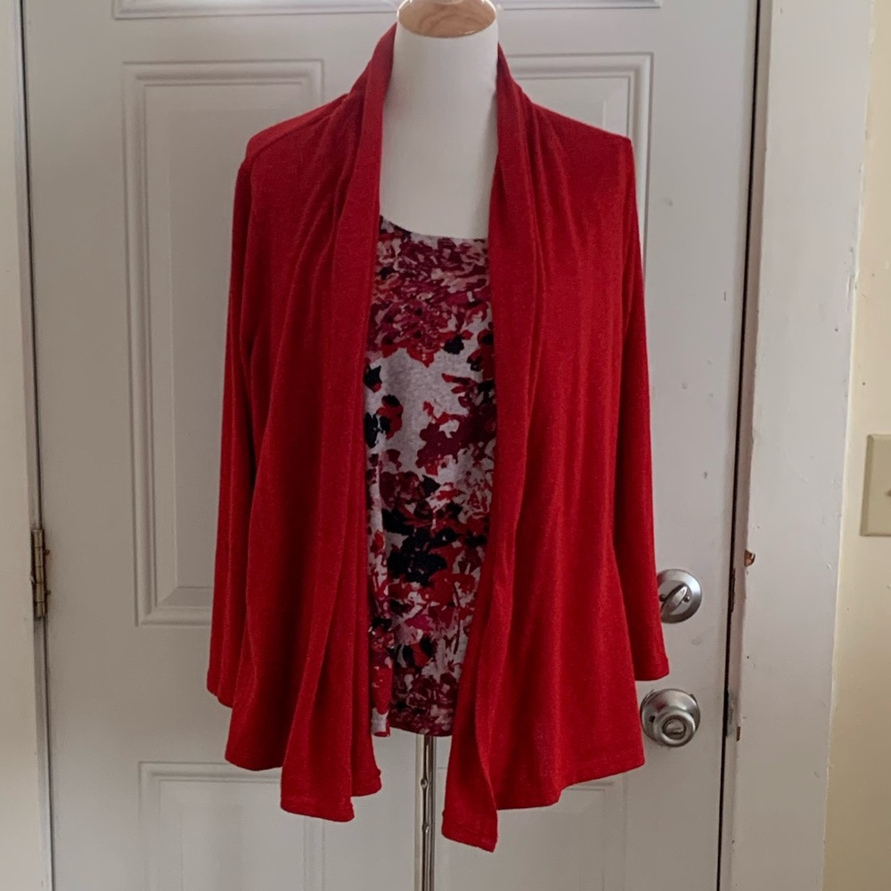 Size 2X White Stag Layered Top